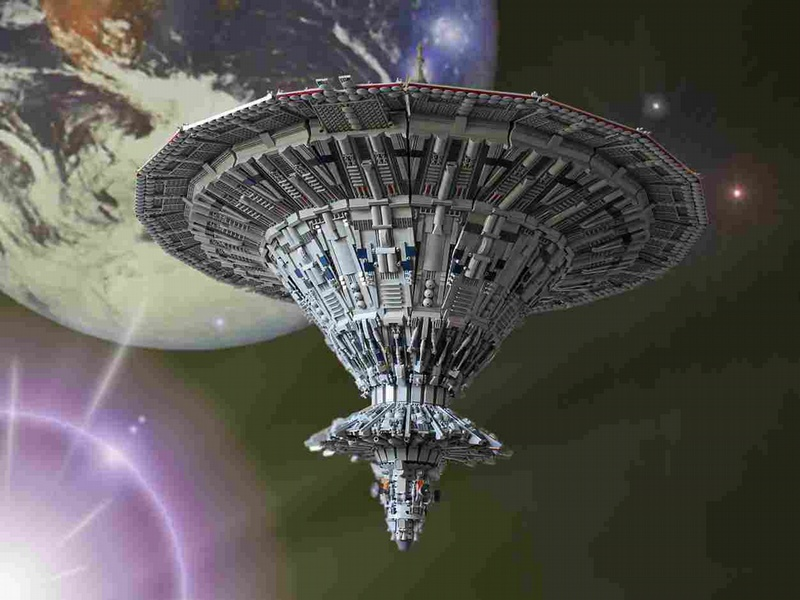 Illustration for article titled This Lego Cylon Baseship is Frakking Awesome